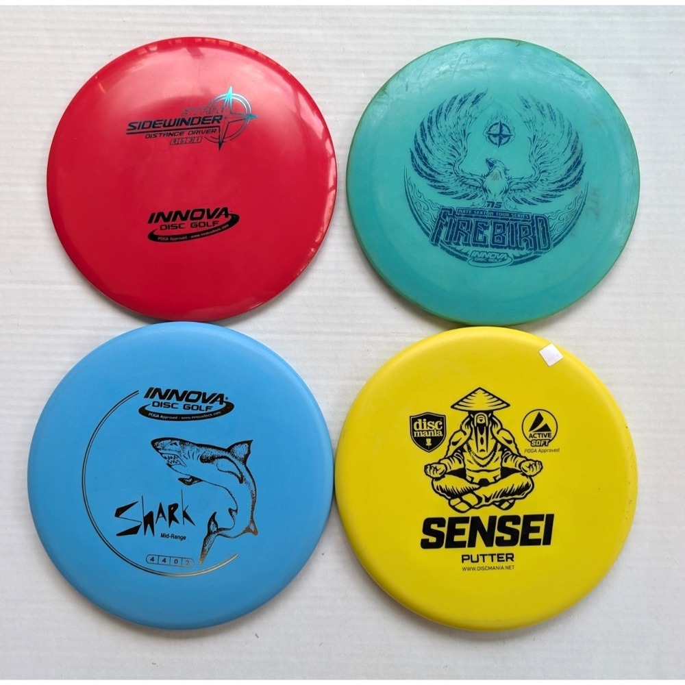 Disc Golf Frisbee Discs Lot of 4 Mostly Innova Shark Sidewinder Firebird +